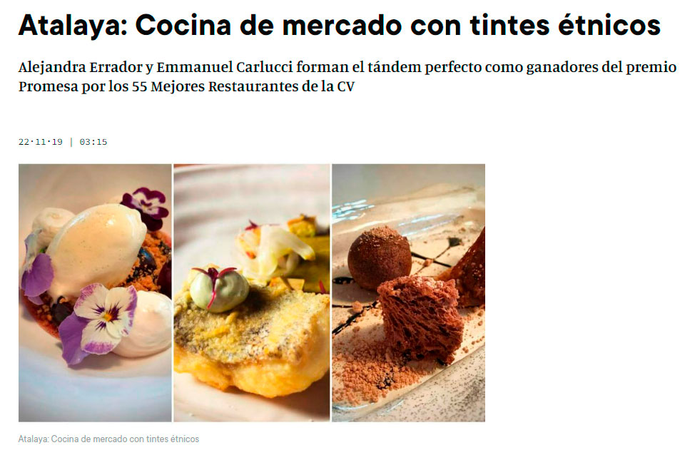 Atalaya: Cocina de mercado con tintes étnicos
