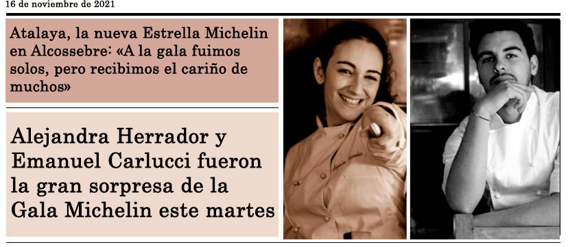 Atalaya, nueva Estrella Michelin 2022 para Alcossebre